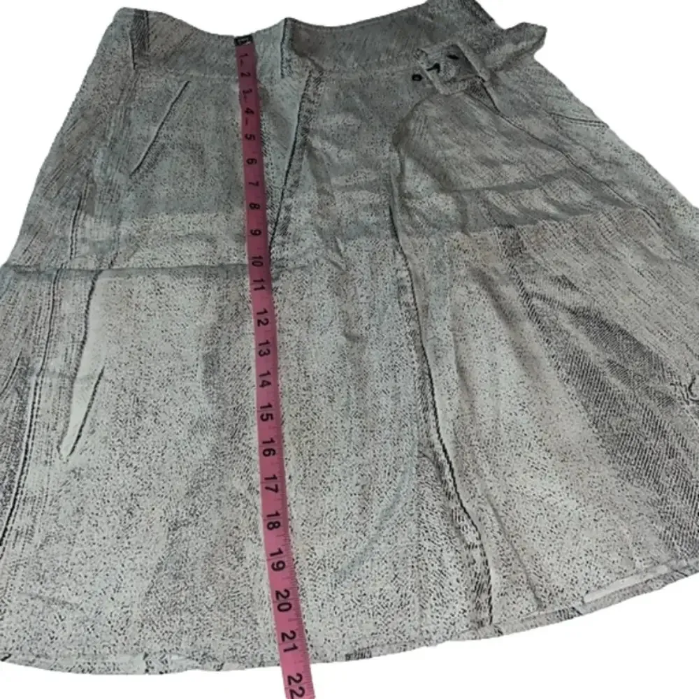 Rare 100% silk skirt snake print skirt Colovos lined faux wrap skirt pockets 2 White - Image 9