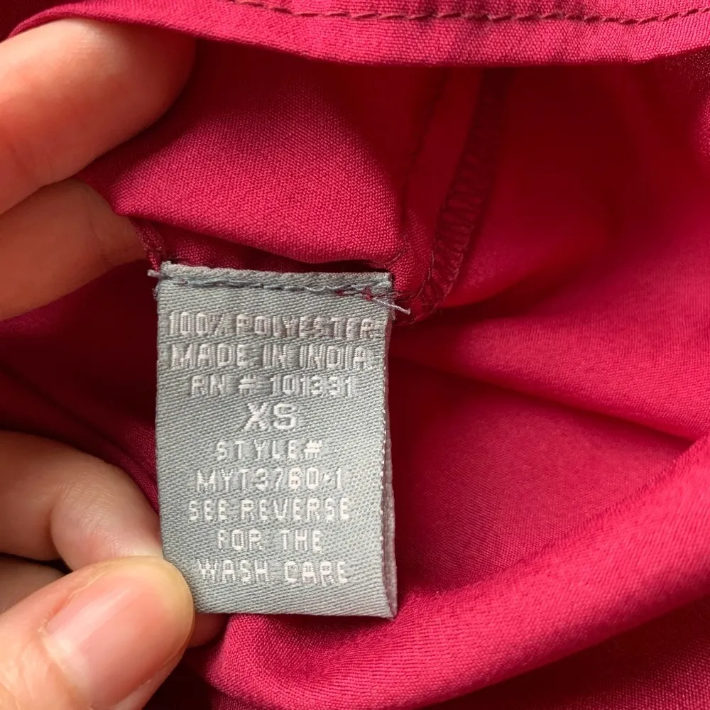 Vintage Charlotte Russe Red button down collar dress shirt blouse XSMALL NWT Y2K - Image 6