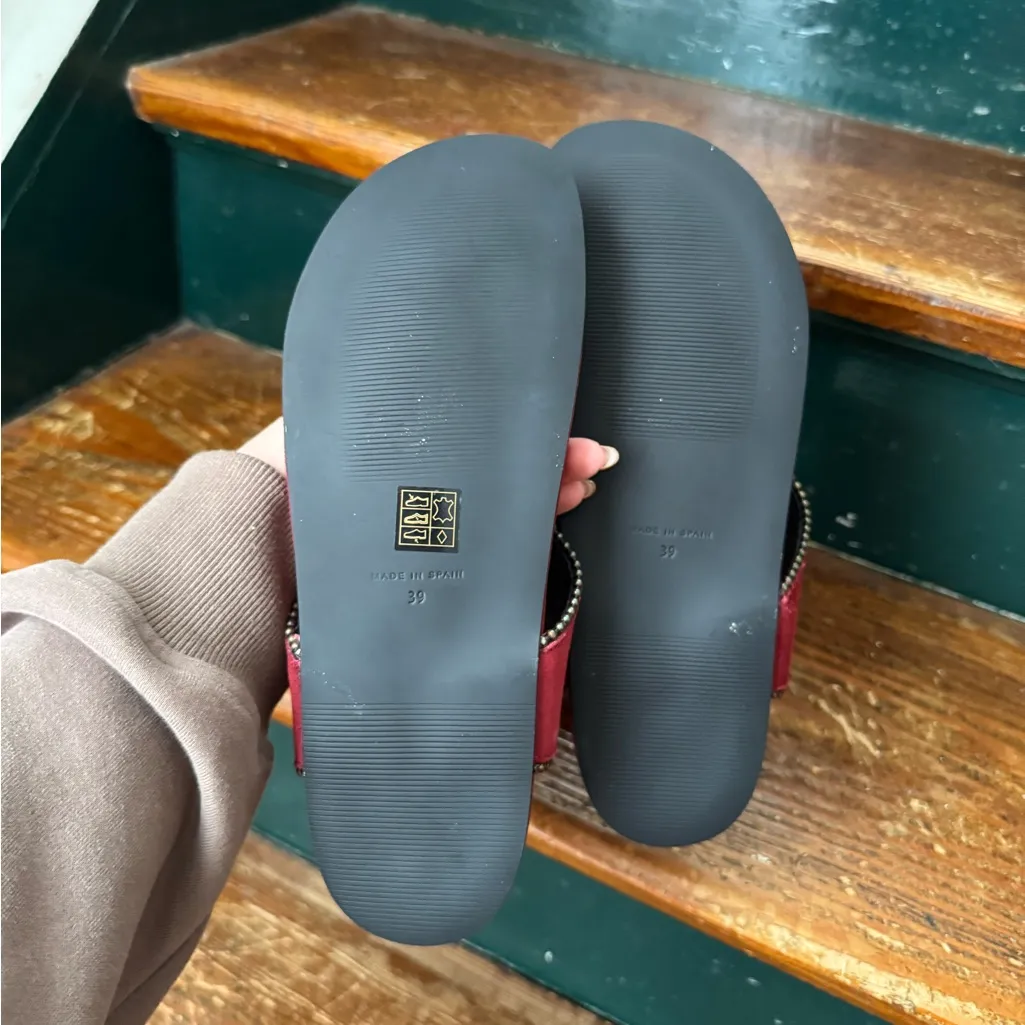 SUNDANCE Reynah Sandals Beaded Burgundy EU 39, US 8.5/9 NWOT Red - Image 6