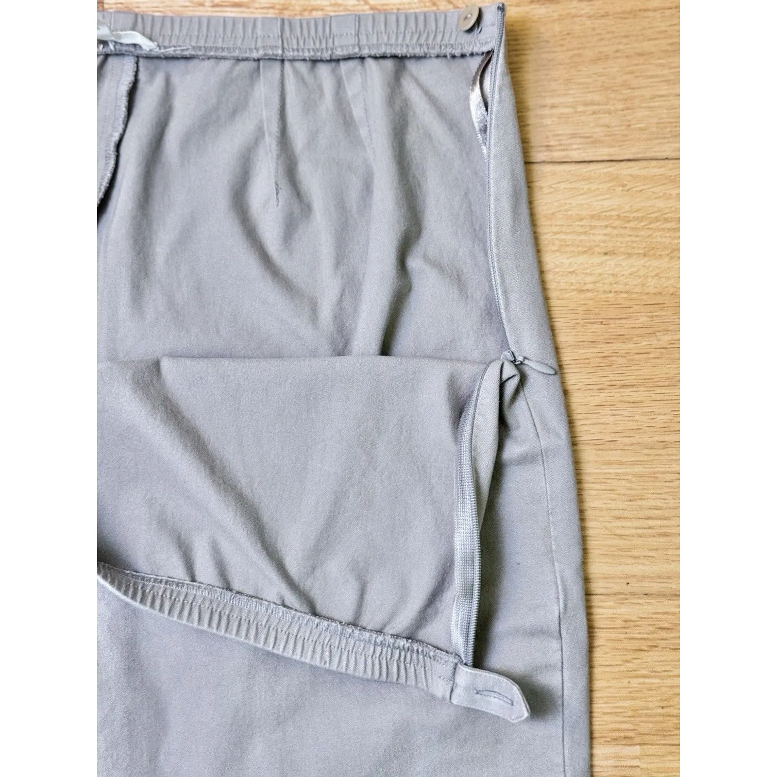 Eileen Fisher Women's Organic Cotton Straight Leg Crop Pants Gray/Beige Size M - Image 11