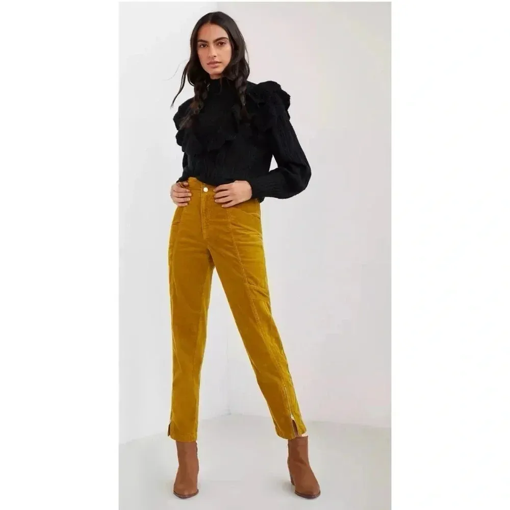 Pilcro Anthropologie Slim Corduroy Cargo Zip Ankle Trousers Pants Size 31 - Image 14