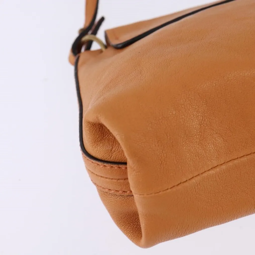 Shoulder Bag Leather Orange Gold Authentic - Image 7