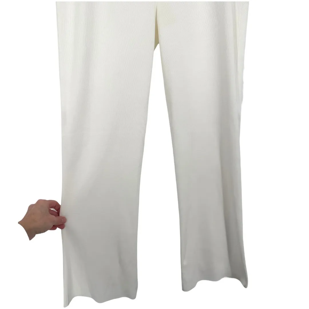 Misook NWT Women's Bootcut Pull On Knit Pants White Size Medium Contemporay - Image 8