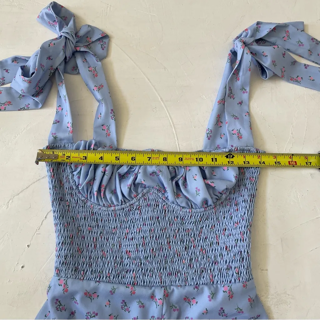 House Of CB ‘Lana’ Jumpsuit Romper Blue Floral Small (Shortened) Size S - Image 6