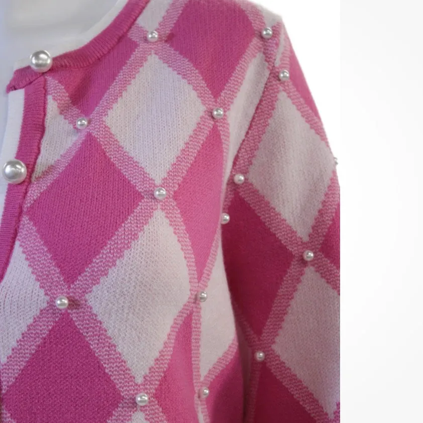 Nanette Lepore nwt size Large  Argyle Women's Sweater - Image 3