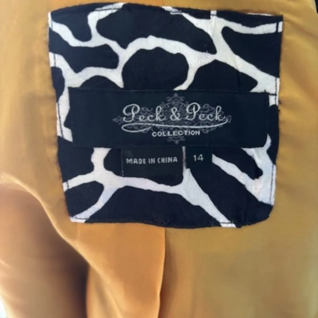 Peck & Peck Collection 14 Black White Zip Abstract Animal Print Bold Statement - Image 5