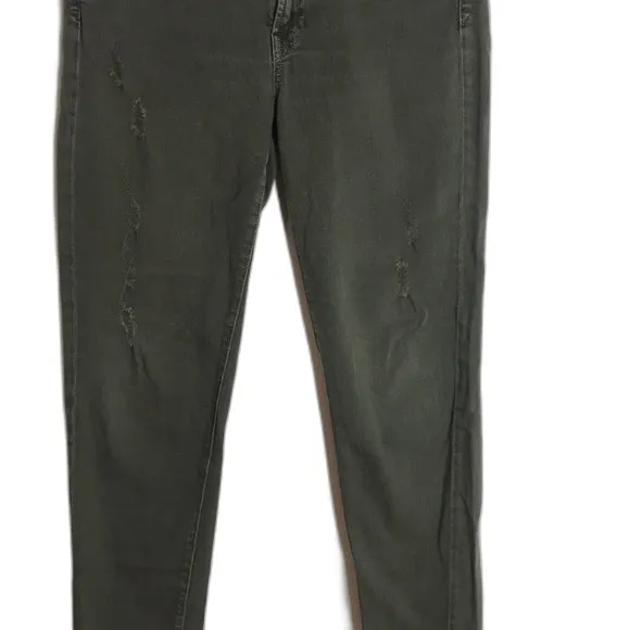 Vince ladies army green distressed 5 pocket skinny jeans size 28 - Image 3