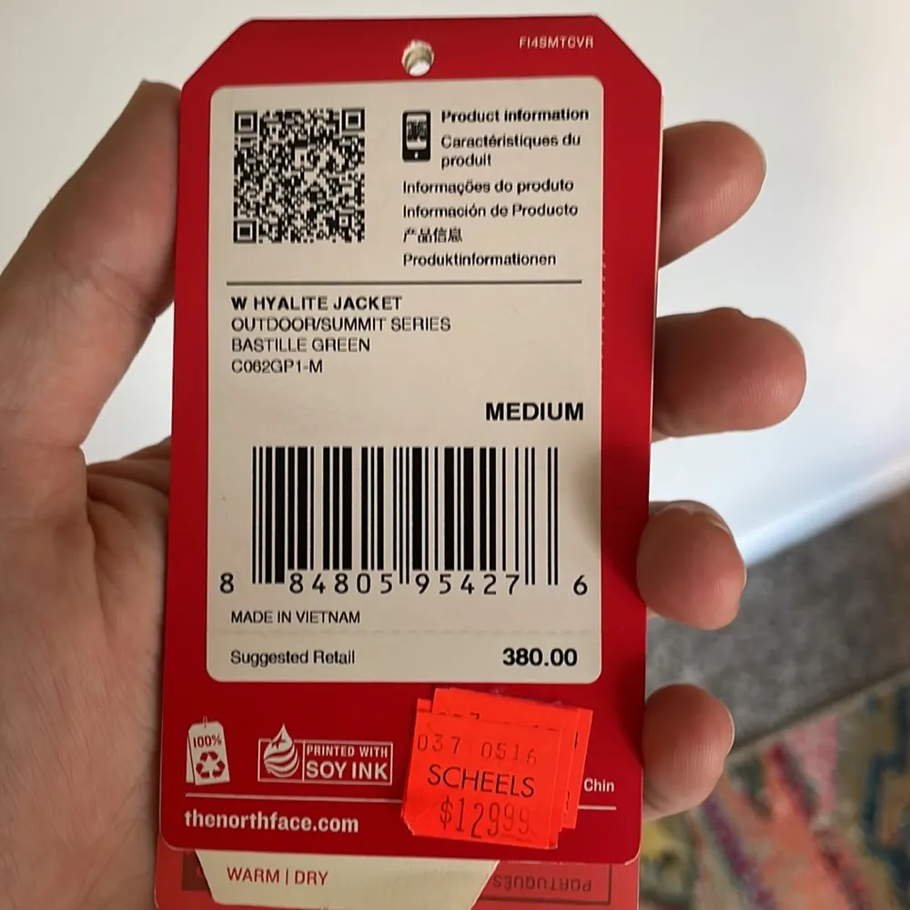 NORTH FACE MEDIUM M WOMEN'S HYALITE RAIN JACKET SUMMIT GREEN ✨ - Image 4