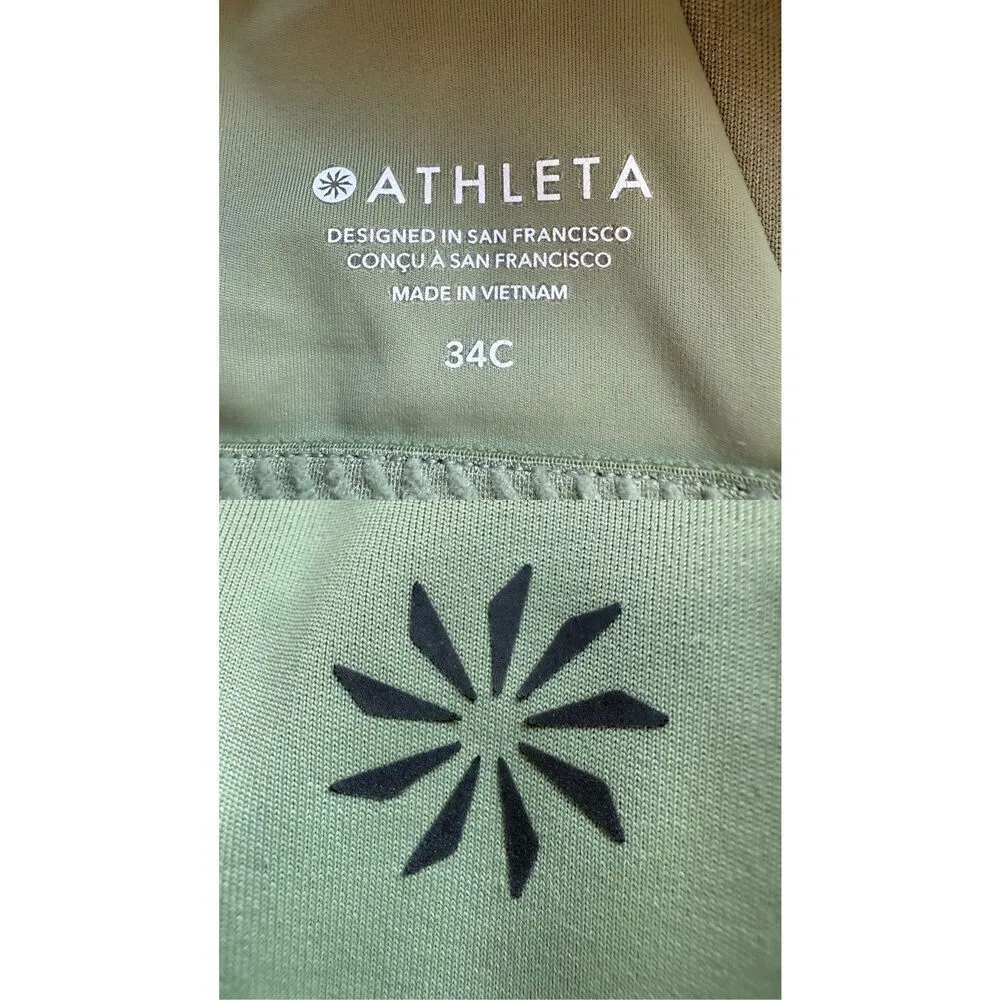 Athleta  Women’s Advance Bra In Eucalyptus Olive Size 34C - Image 7