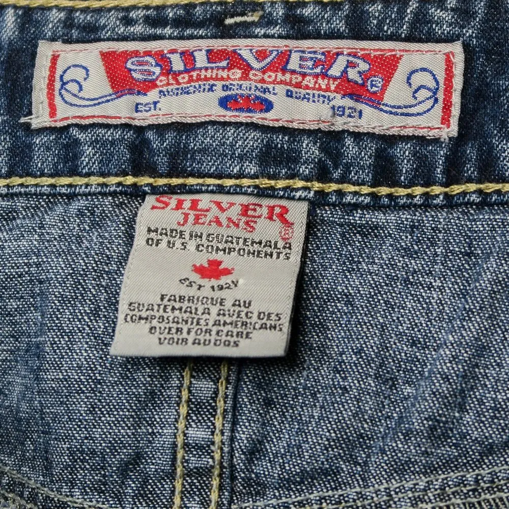 Vintage 90s Silver Jeans Denim Mini Skirt - Image 4