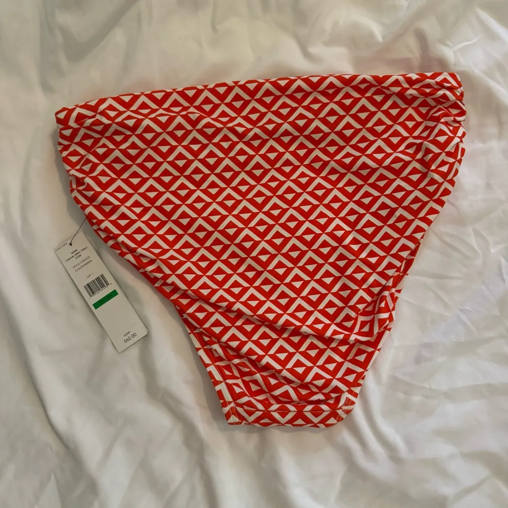 NWT Carmen Marc Valvo Classic Shirred Waist Bikini Bottom - Island Diamond - Image 4