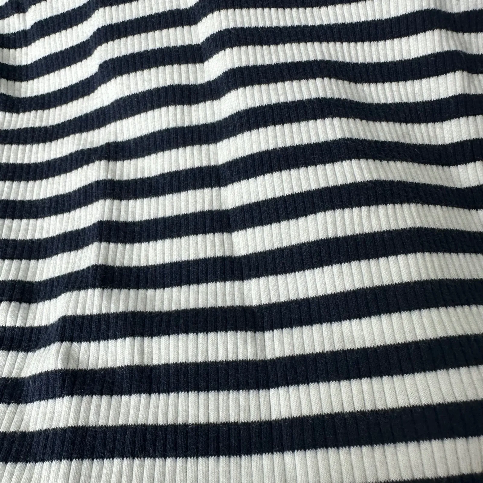 Faherty Striped Ribbed Scoop Neck shirt Sleeve Top Women's Size S blue white - Image 3