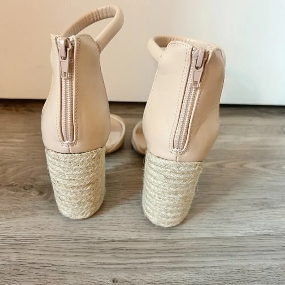 Lulu's Sidecar Cutie Jute Nude Ankle Strap Heels Size 6 - Image 6