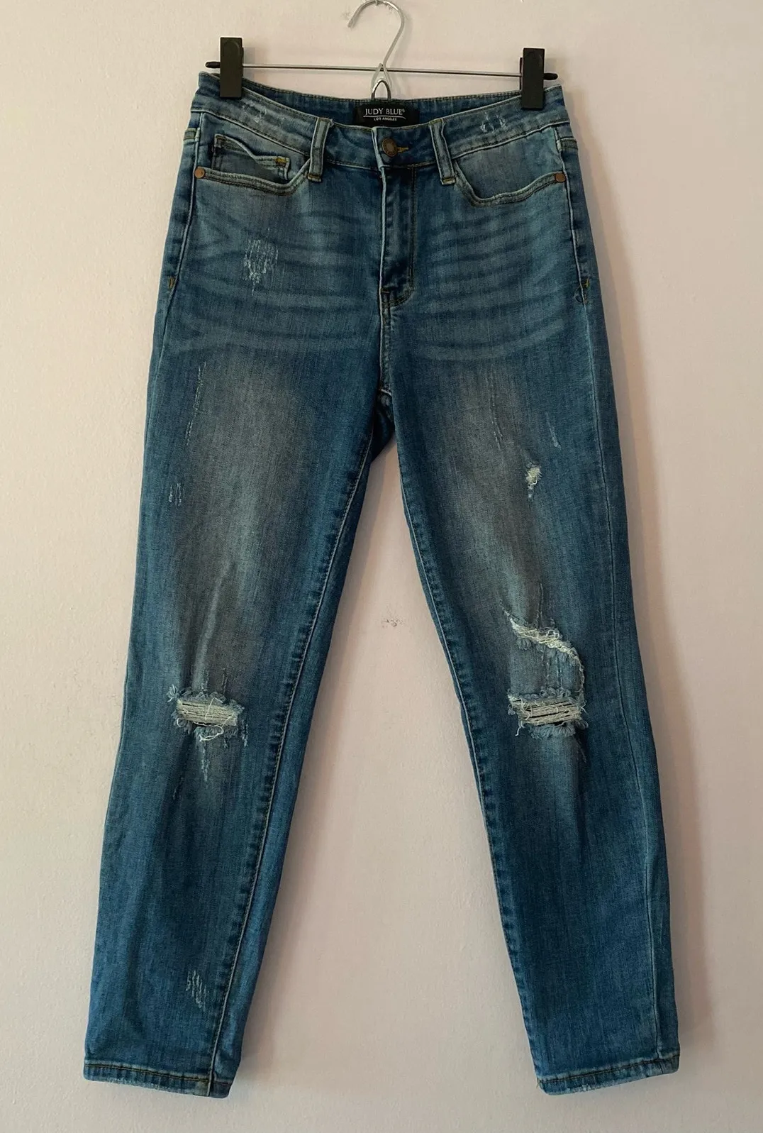 Judy Blue Relaxed Fit Distressed Medium Wash Straight Jeans Women's size 29 - Image 1