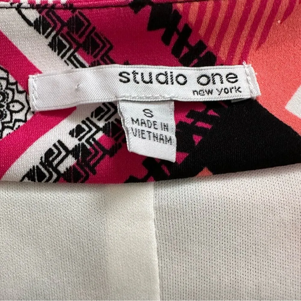 Studio One Maxi Dress Geometric Silver Embellished Neck Sleeveless Small - Image 2