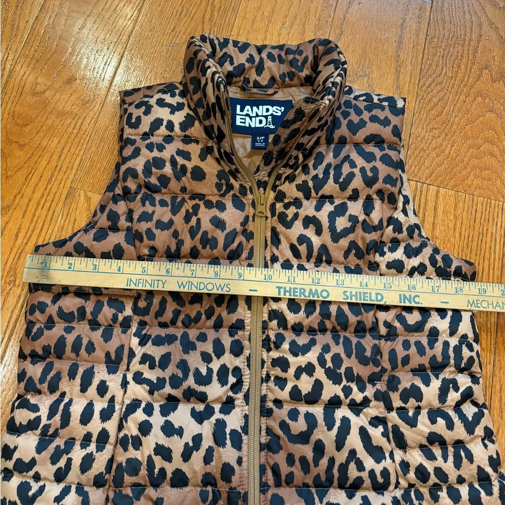 Lands’ End Leopard Print Puffer Vest - Small – Mob Wives Glam • Animal Print - Image 5