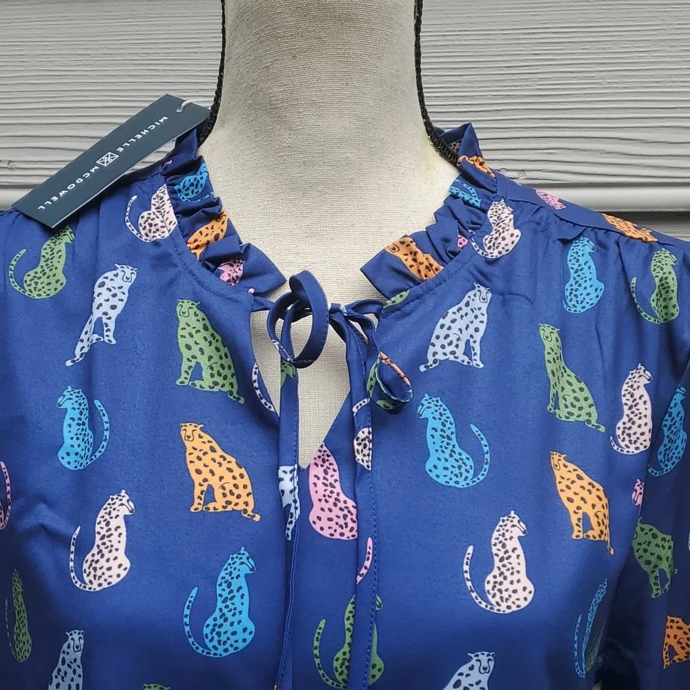 NWT Michelle McDowell Leopard Love Sarah Top | Leopard Print Blouse - Image 2