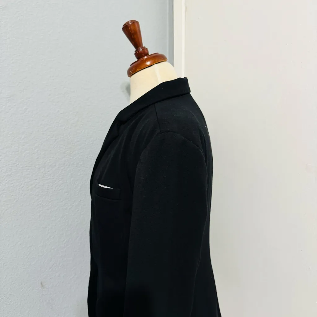 A New Day Women Classic Black Collared One Button Business Casual Blazer Size 10 - Image 5