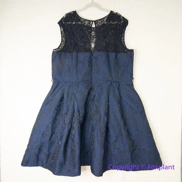 New! City Chic Ornate Dress in black lace and navy jacquard,‎ plus size 24 - Image 14