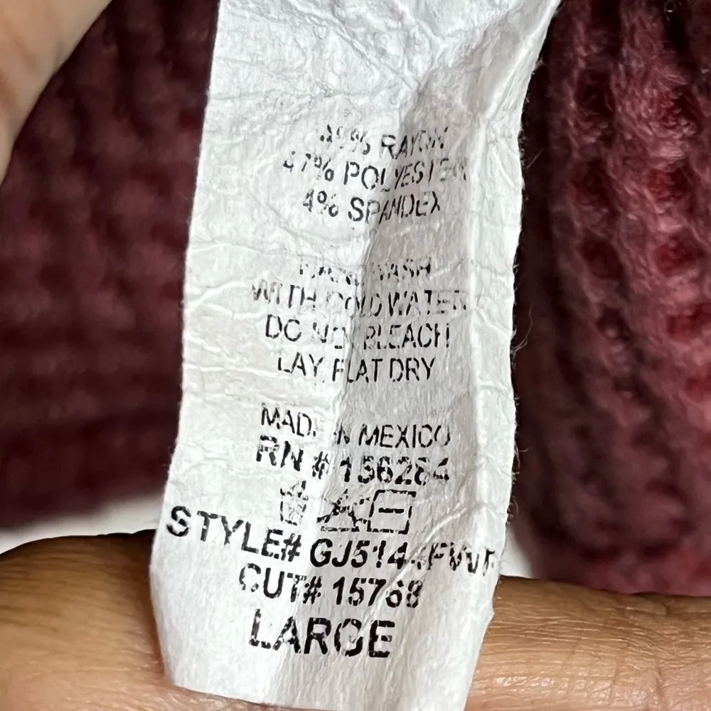 Gyft Women’s Mauve Waffle Knit top - Size Large - Image 4