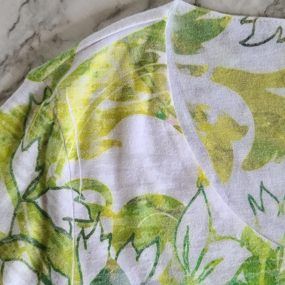 coldwater creek floral burnout top size large (14) - Image 2