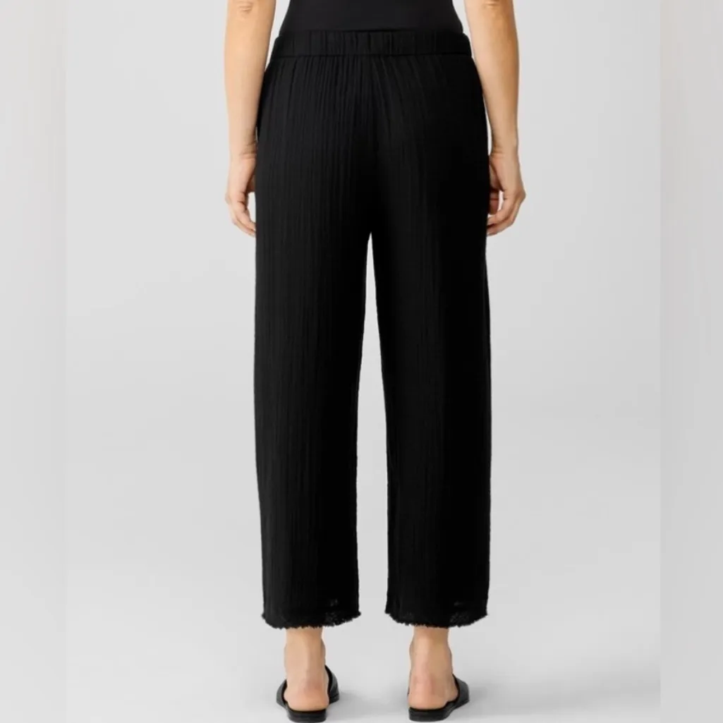 Eileen Fisher Organic Cotton Gauze Pants Black Small‎ - Image 3