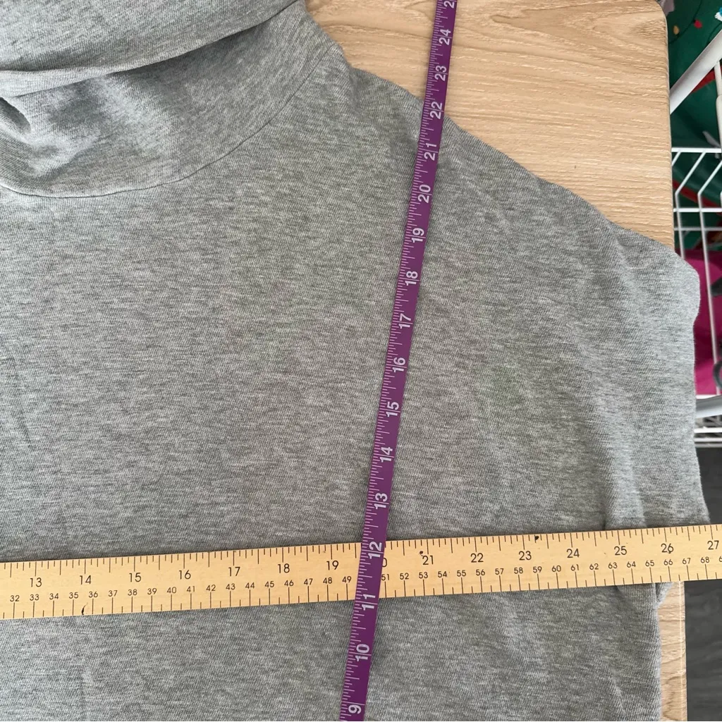 James Perse 3 Large Mock Neck Dolman Short Sleeve Top Grey Relaxed Boxy Minimal - Image 5