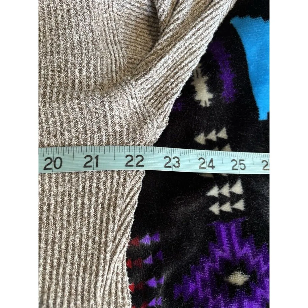 Maurices Brown Ribbed Knit Sweater 1/2 Collar Tiered Ruffle Long Sleeve‎ Size L - Image 7