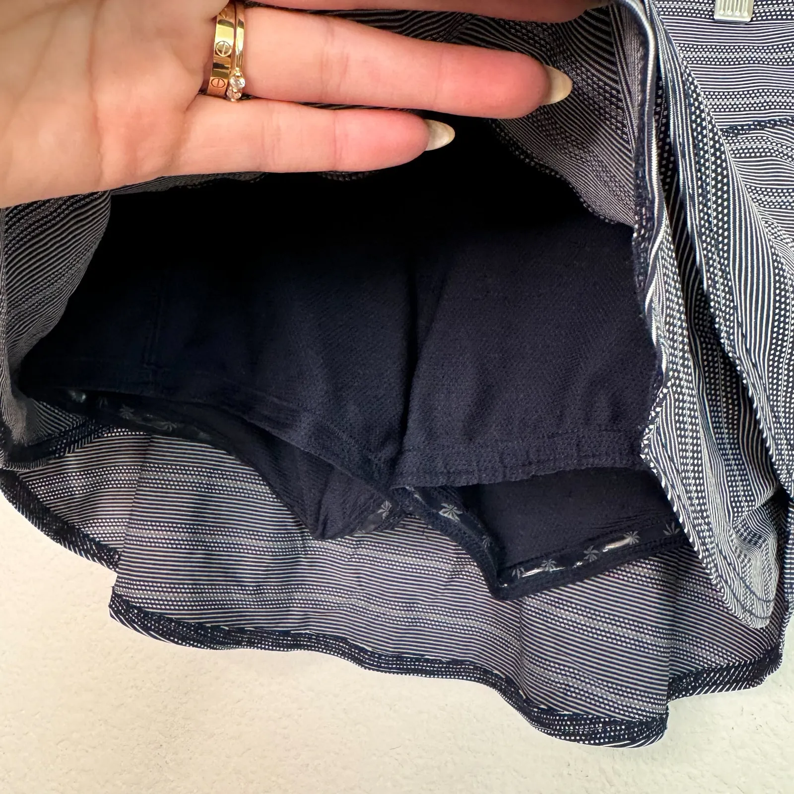 Athleta Stealth Navy Polka Dot Striped Pattern Tennis Skirt Skort - Image 5