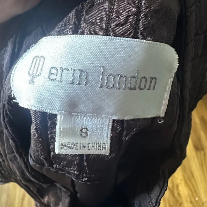 Erin London Brown Ruched Zip Vest – Chic Layering - Image 6