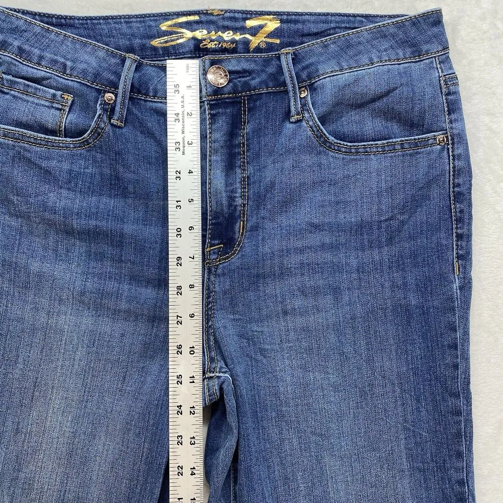 Seven 7 Jeans Womens 10 Tower‎ Straight Crop Blue Jeans Dark Wash - Image 4