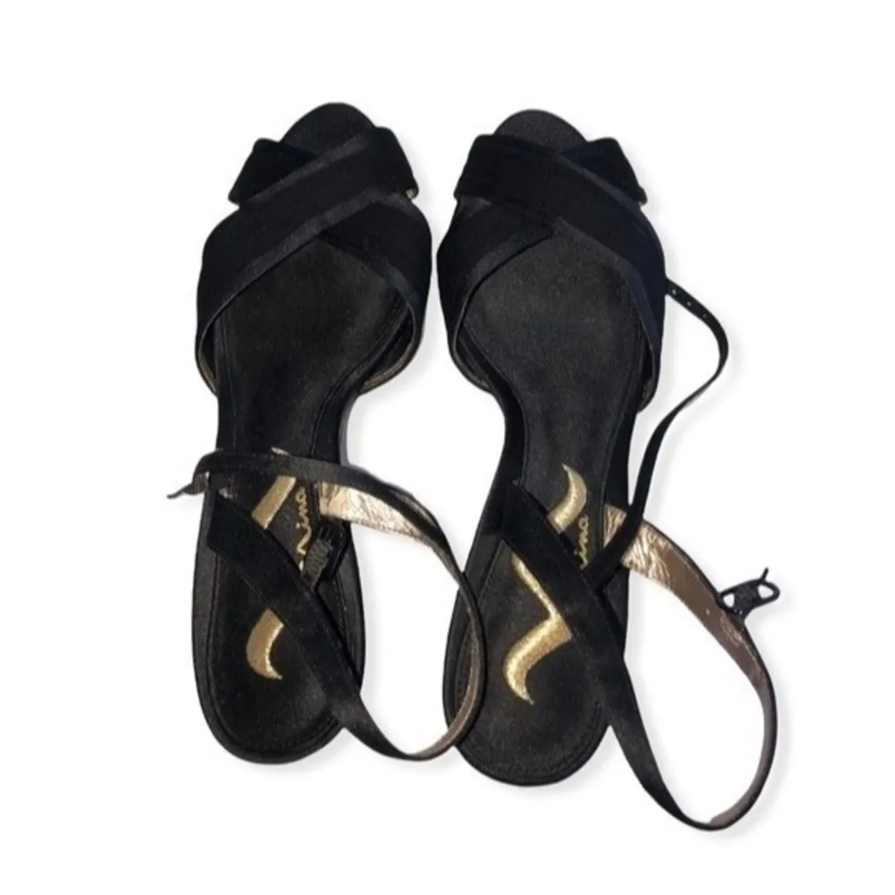 Nina Satin Criss Cross Ankle Strap Sandals - Image 95