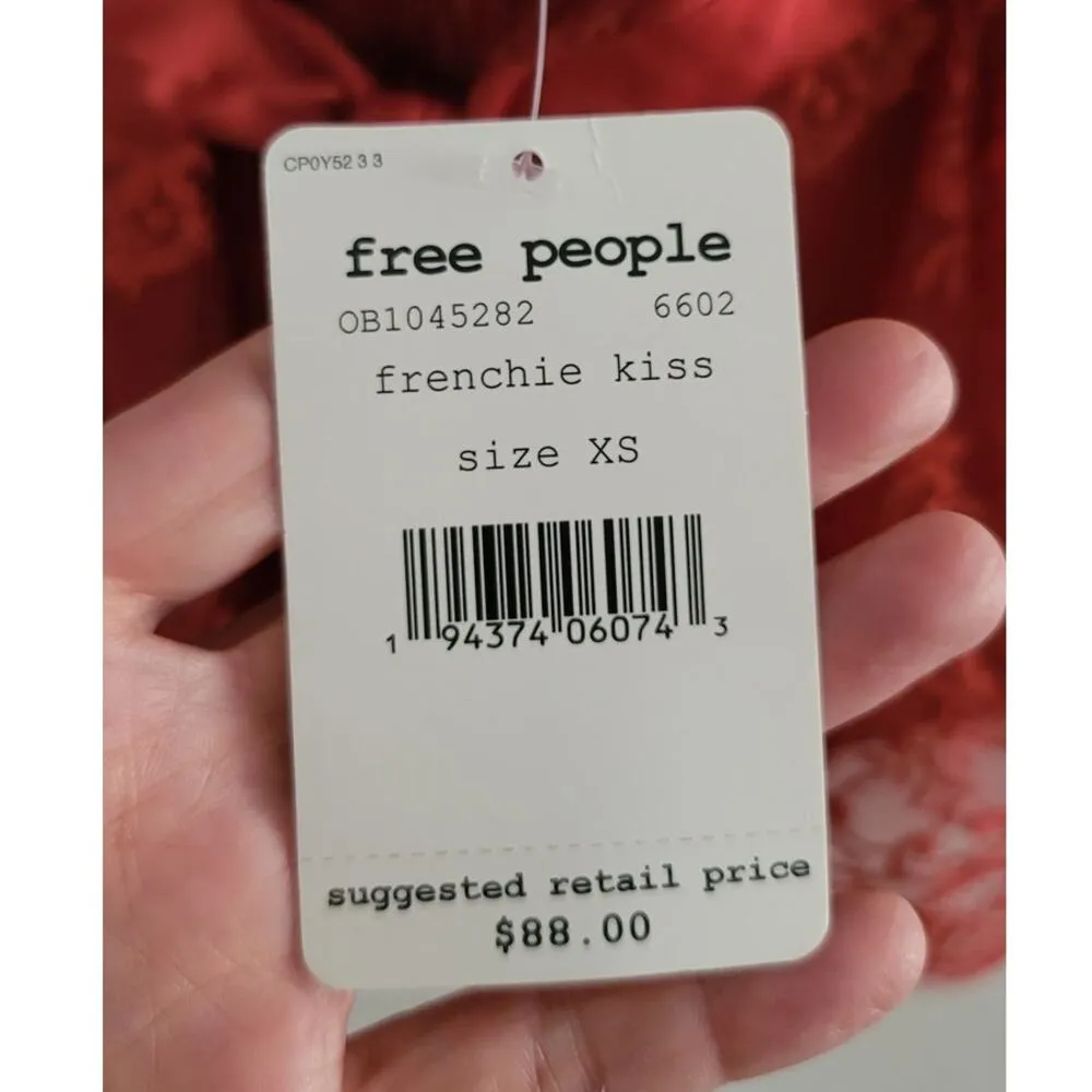 Free People Chante Lace Tie-Front Tank Top Frenchie Kiss XS 0/2 NEW - Image 6