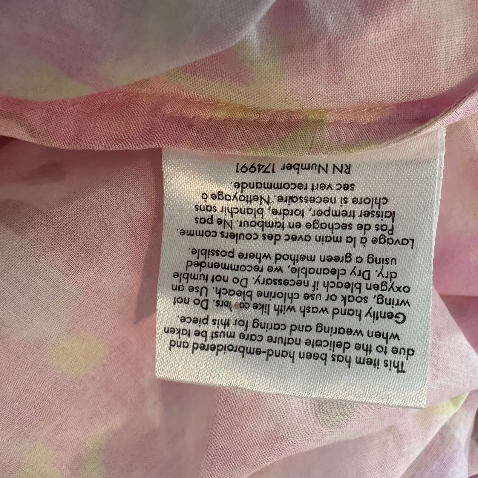 Merlette Alma Print Dress Pink Citrine Mosaic Print Size US 12 Pima Cotton - Image 6