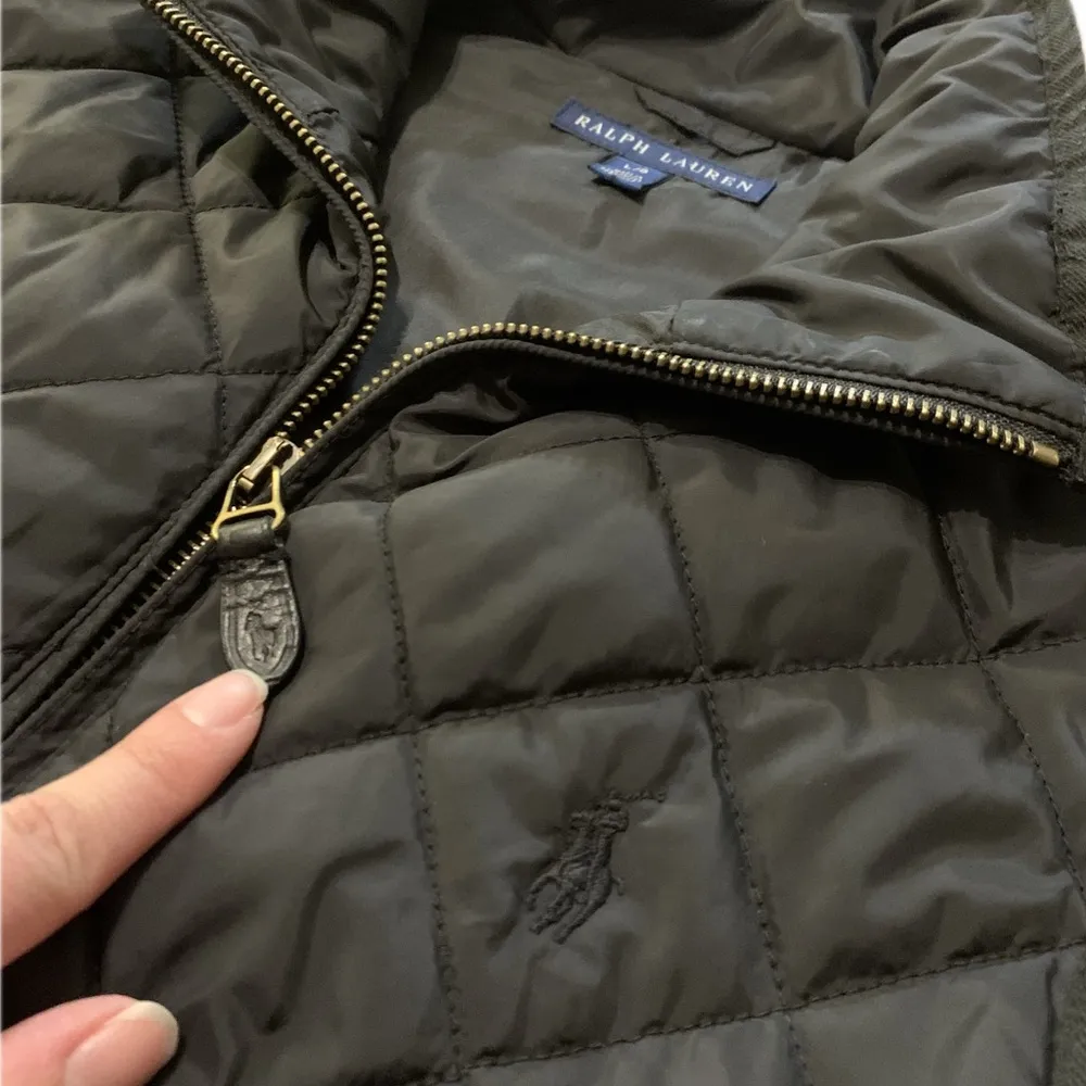 Ralph Lauren Blue Label Black Quilted Zip Classic Puffer Vest Pony Logo Preppy L Size L - Image 5