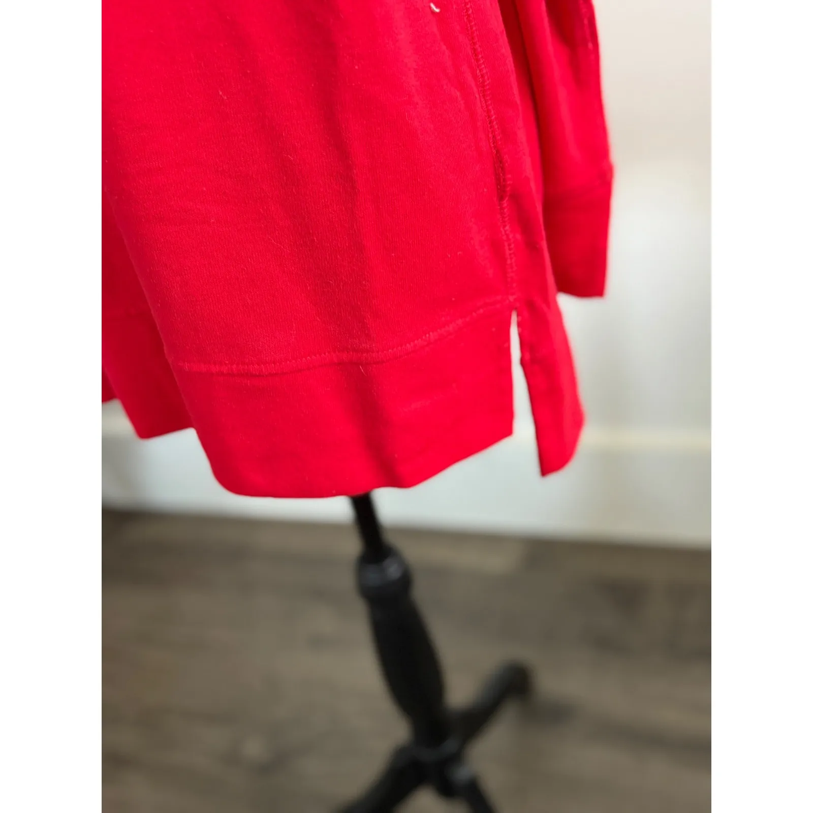 Red Santa Sweatshirt Long Sleeve Christmas Holiday Top Large - Image 2