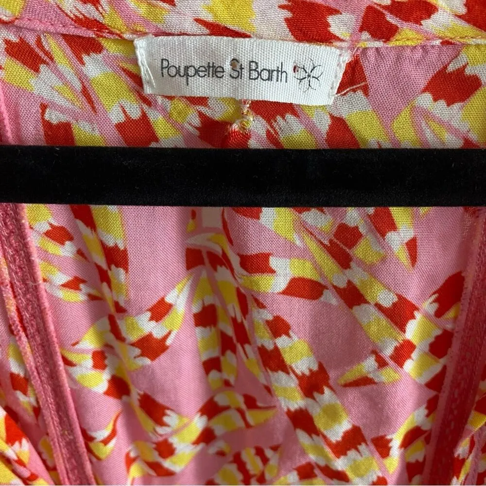 Poupette St. Barth Hot Pink Drop Waist Tasseled Dress Size Medium - Image 7