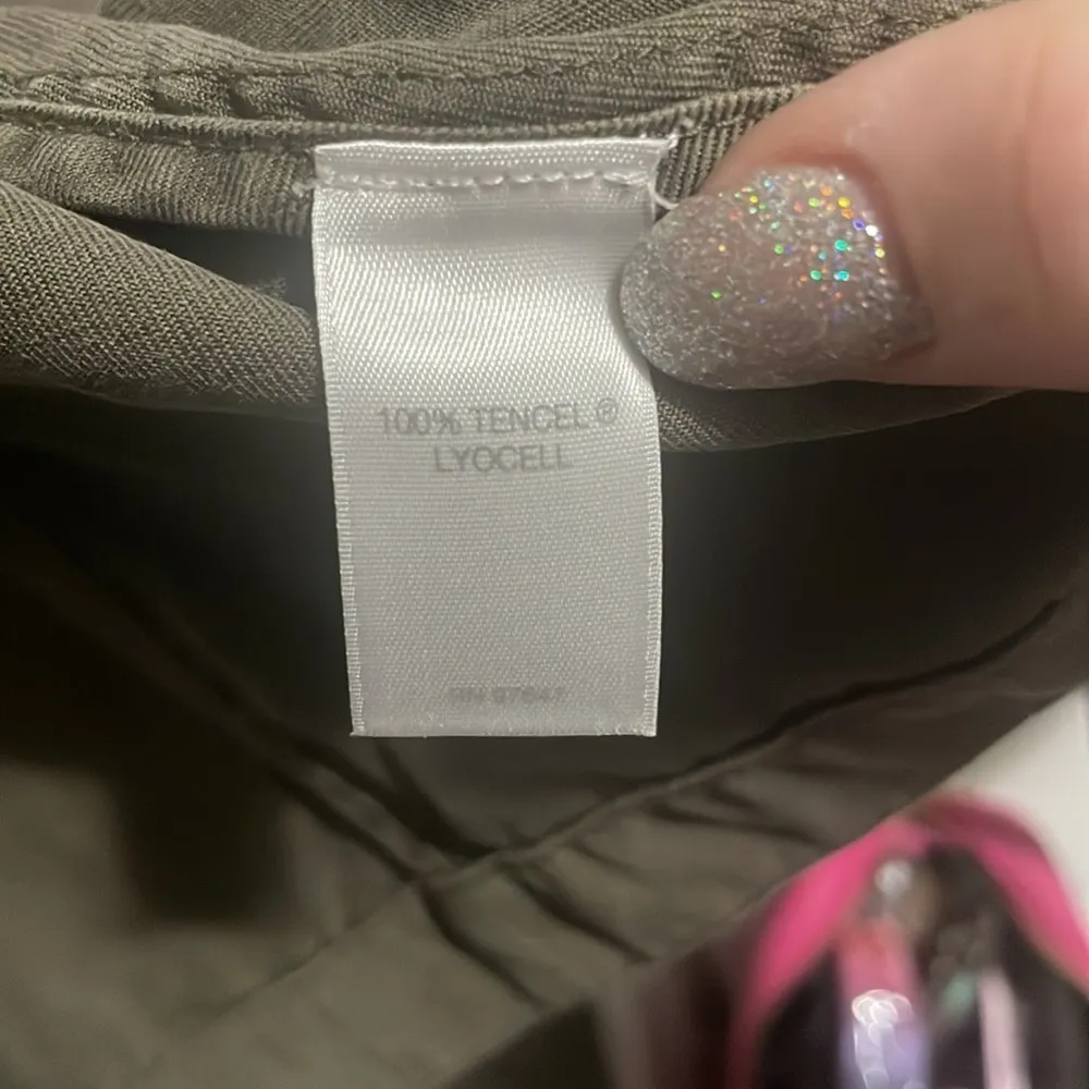 J.Jill Utility Jacket Womens Medium Olive Green Zipper Chore Barn Casual Cinched - Image 10