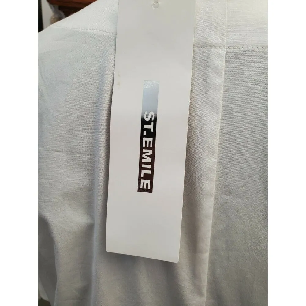 Bloomingdale's ST-Emile Women's White Cotton V-Neck Short Sleeve Blouse Size 6 - Image 6