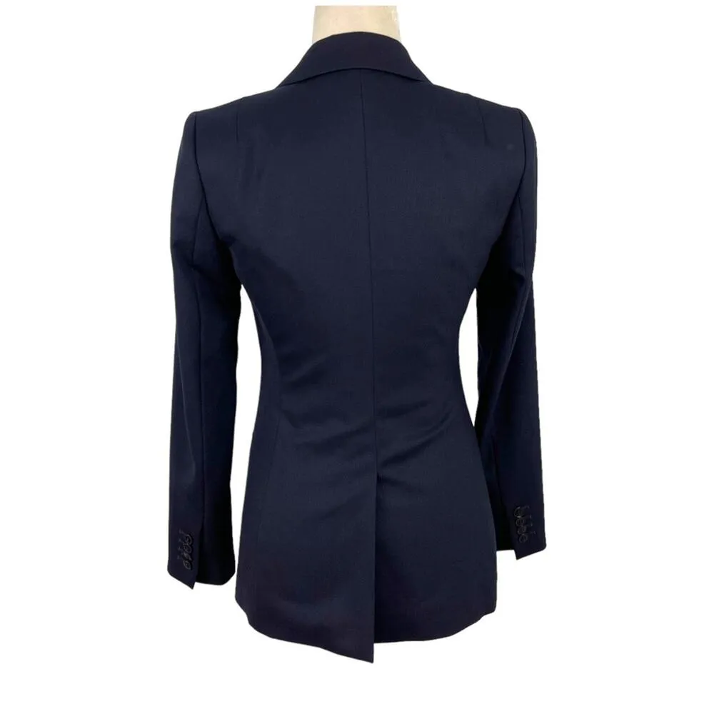 Reiss Hartley Textured Single Breasted Wool Blazer Jacket Navy Size 0 Job Office - Image 13