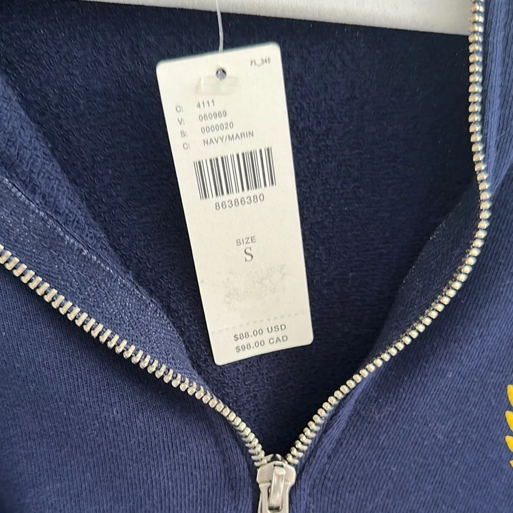 Navy Half-Zip Sweatshirt with Yellow Patch - Image 2