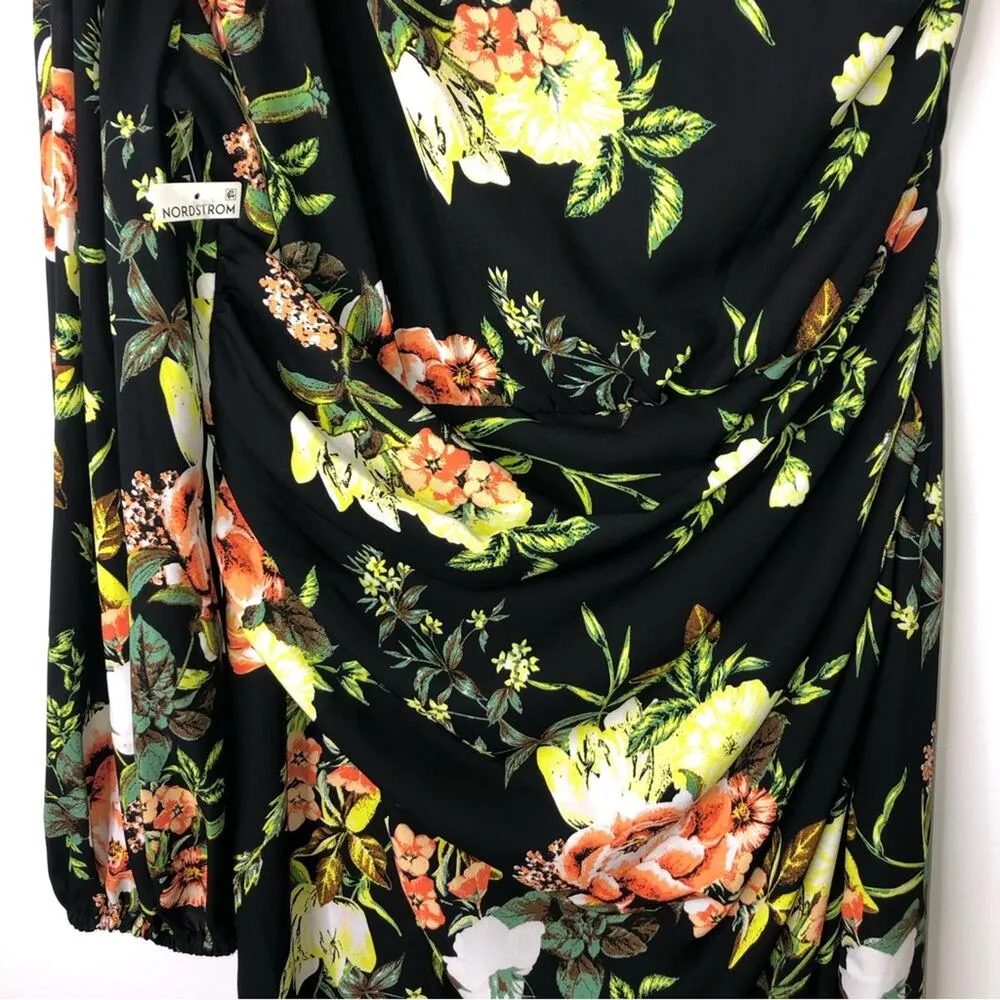 Rachel Rachel Roy One Shoulder Floral Dress Size 14 NWT Black - Image 9
