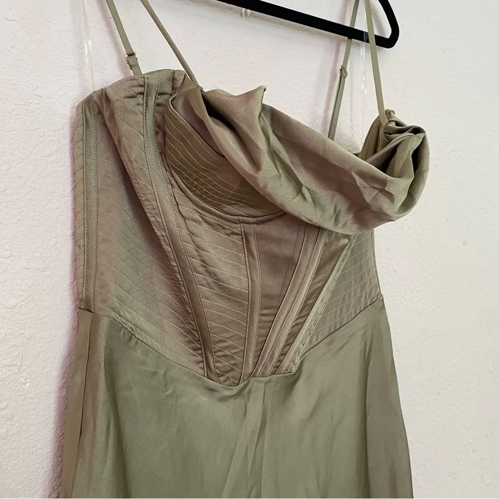 HOUSE OF CB 'Myrna'‎ Olive green Corset Slip Dress /Size XL NWOT - Image 10