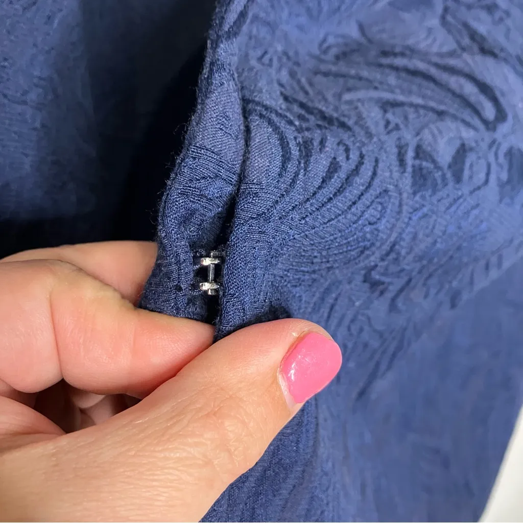 Talbots navy blue jacquard‎ blazer & skirt set women’s size 18W professional - Image 7