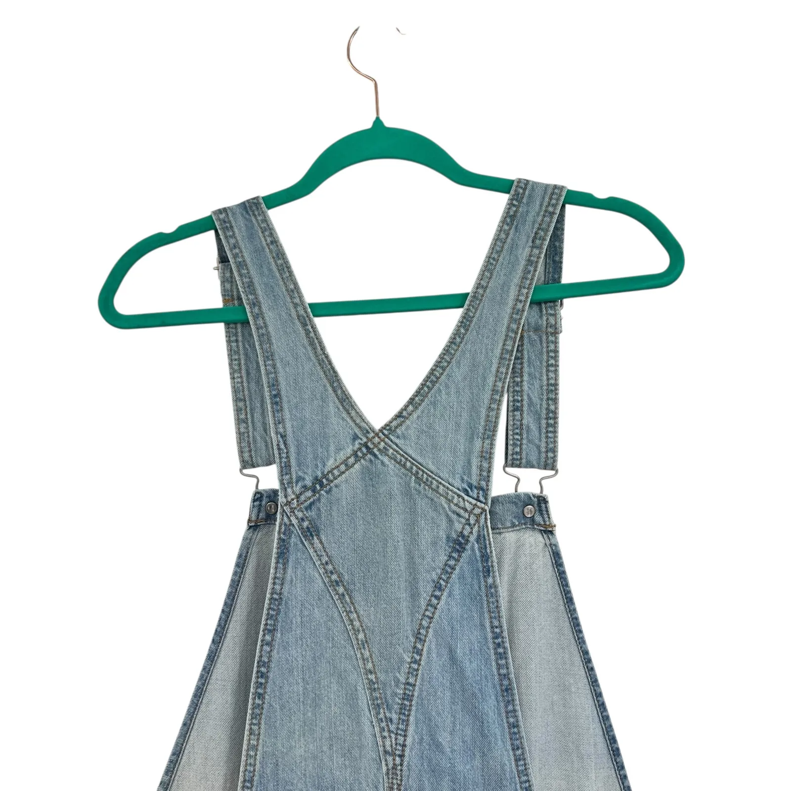 Levi's Original Overalls Jeans Denim Medium Light Wash Blue‎ Size Large - Image 11