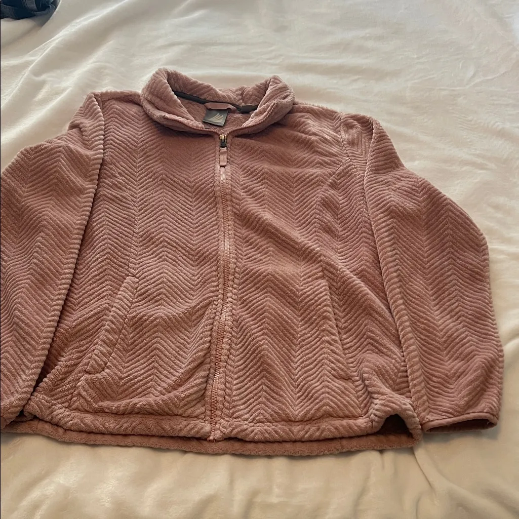 Plush Mauve Teddy Jacket Pink Size L - Image 3