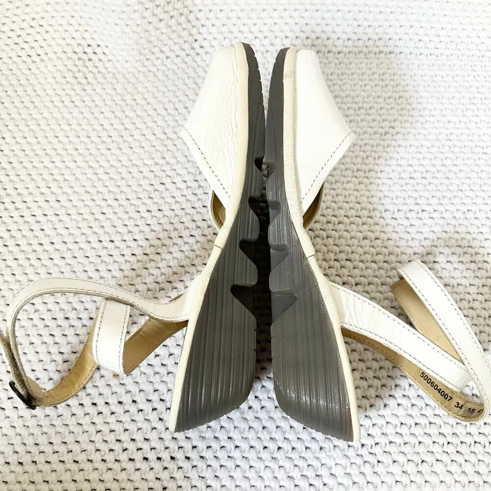 Fly London White Patent Upper Popa Wrap Ankle Peep Toe Low Wedge Sandals 41 - Image 8