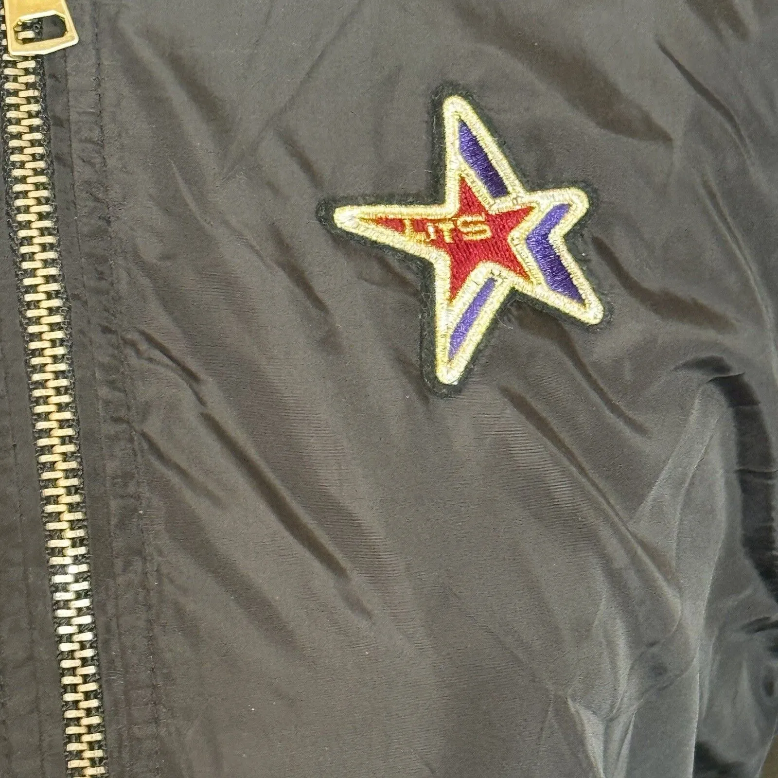 It Girl Jacket Windbreaker Womens Sz Small Streetwear Grunge Y2k Statement Urban Black - Image 10