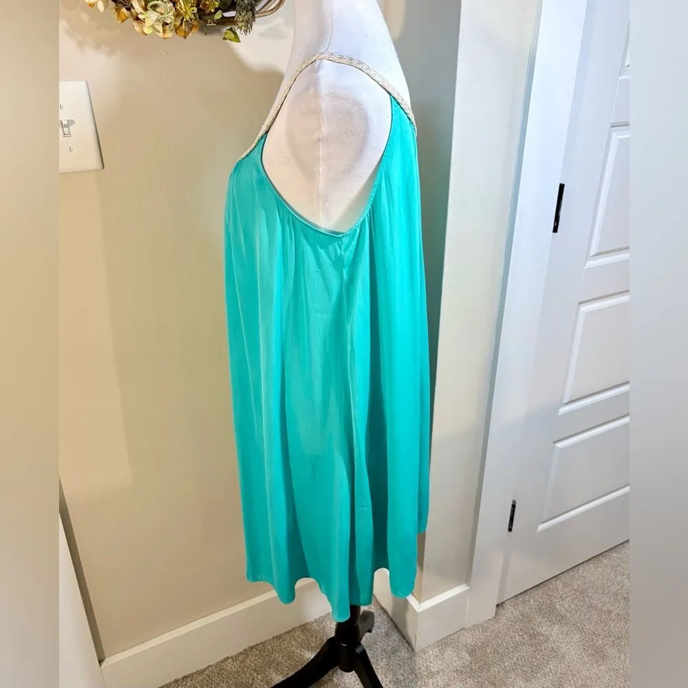 LILLY PULITZER Sienna Lagoon Green Metallic Braided Neckline Swing Dress SzM🧡 - Image 8