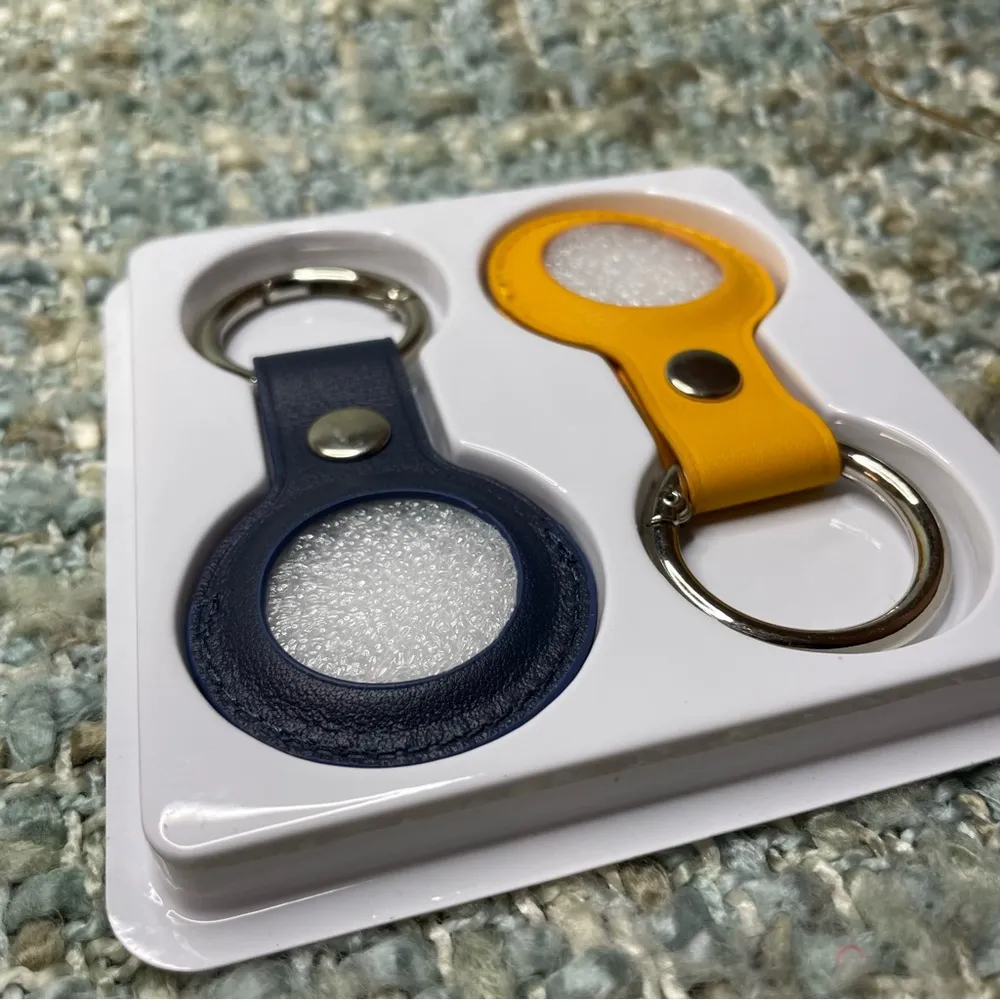 Genuine Leather Induction Keychain Holder Case for AirTag (2 Pack) - Image 3